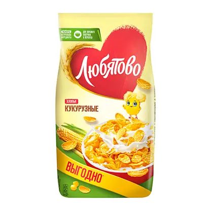 Хлопья Любятово кукурузные 600г