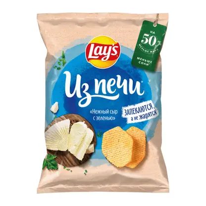 Чипсы Lays Из печи Нежный сыр с зеленью 81г