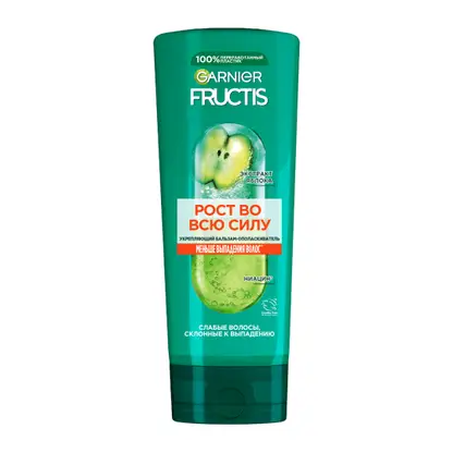 Бальзам-ополаскиватель Garnier Fructis Рост во всю силу Укрепляющий с экстрактом яблока и ниацином для ослабленных волос склонных к выпадению 387мл