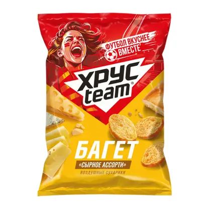 Сухарики Хрусteam Багет Сырное ассорти 60г