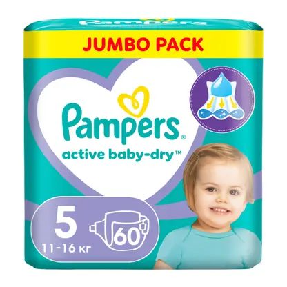 Подгузники Pampers Active Baby dry размер 5 11-16кг 60шт