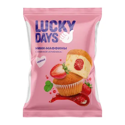 Мини-маффины с фруктово-ягодной начинкой Lucky Days 470г