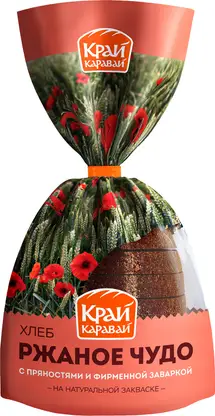 Хлеб Ржаное чудо нарезанный Край Каравай 300г