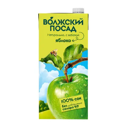 Сок Волжский посад яблочный 2л