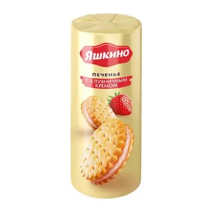 Печенье с клубничным кремом Яшкино 190г