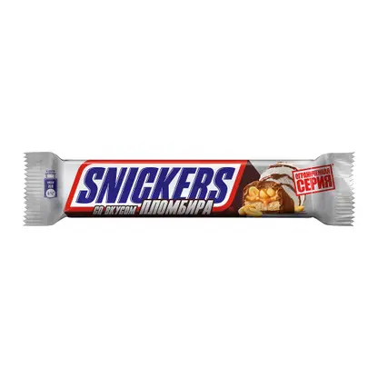 Шоколадный батончик Пломбир Snickers 2шт*40.5г