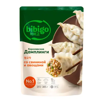 Дамплинги Бибиго Королевские свинина и овощи 385г