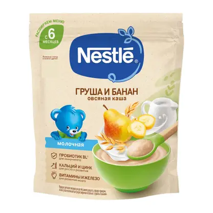 Каша Nestle молочная овсяная груша банан с 6 месяцев 200г