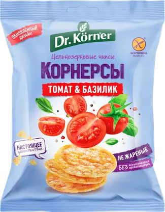 Корнерсы Dr.Korner Кукурузно-рисовые с томатом и базиликом 50г