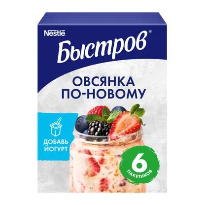 Хлопья Овсянка по-новому ассорти Быстров 6пак*35г