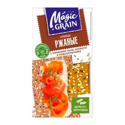 Хлебцы ржаные с семенами льна подсолнечника и кунжута Magic Grain 160г