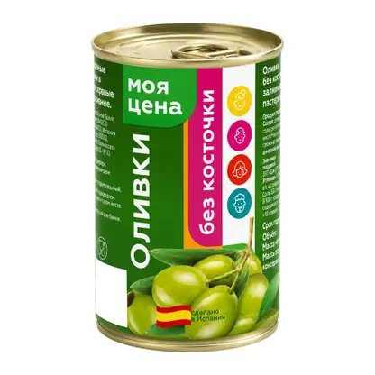 Оливки Моя цена зеленые без кости 280г