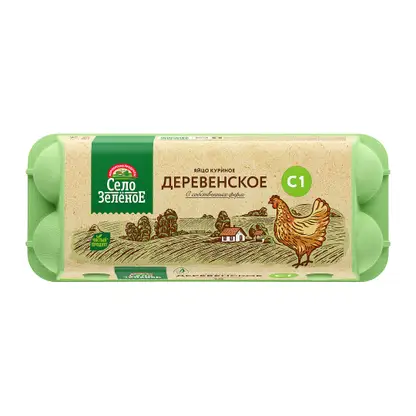 Яйцо куриное Село Зеленое Деревенское С1 10шт