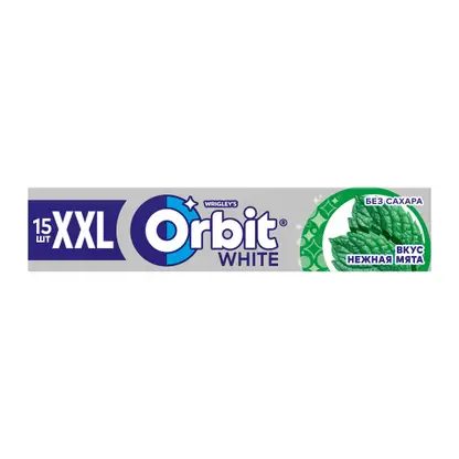 Жевательная резинка Orbit White XXL Нежная мята без сахара 20.4г