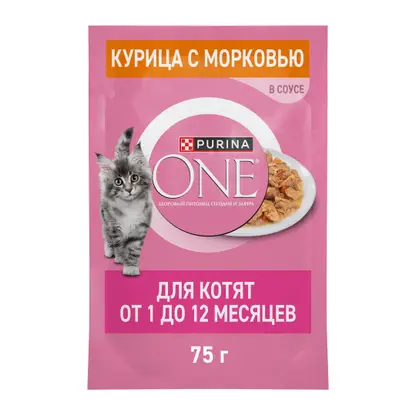 Влажный корм для котят с курицей и морковью Purina ONE 75г