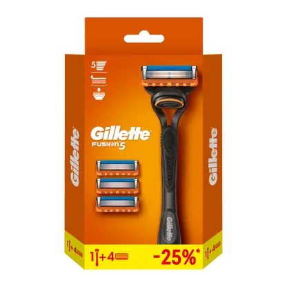 Бритва Gillette Fusion 5 с 4 сменными кассетами