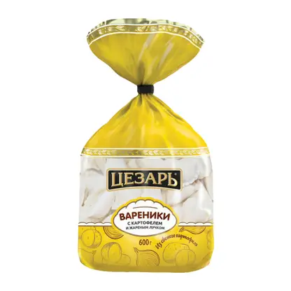 Вареники Цезарь с картофелем и жареным лучком 600г
