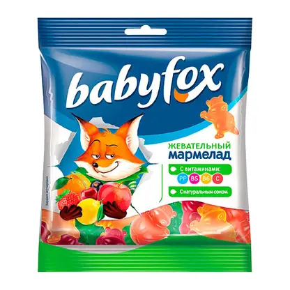 Мармелад жевательный бегемоты Babyfox 70г