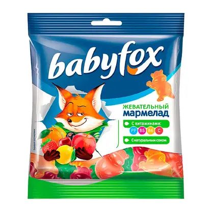 Мармелад жевательный бегемоты Babyfox 70г