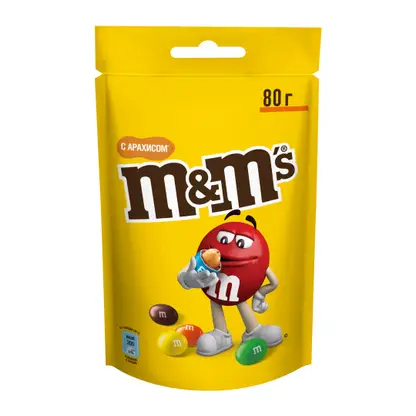 Драже M&M's с арахисом и молочным шоколадом 80г