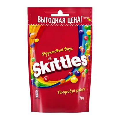 Драже в разноцветной сахарной глазури Skittles 70г