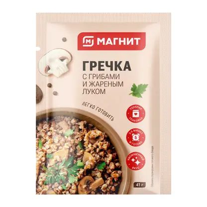 Каша Магнит гречневая с грибами и луком 40г