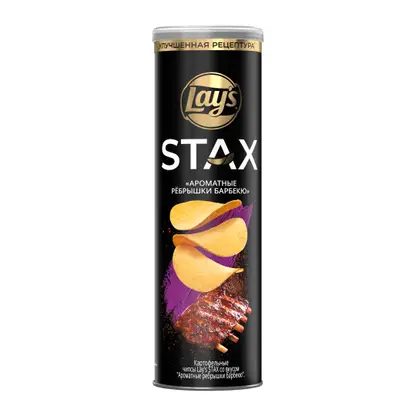 Чипсы Пикантная паприка/Ребрышки барбекю/Сметана и лук Lays Stax 140г в ассортименте