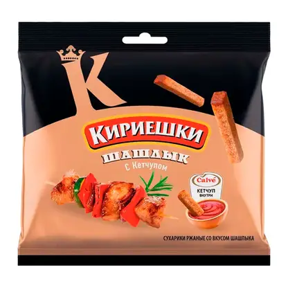 Сухарики Кириешки ржаные шашлык кетчуп 85г