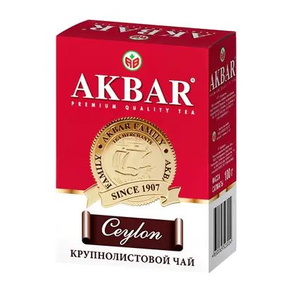 Чай черный Akbar Ceylon крупнолистовой 100г