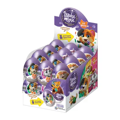 Яйцо из молочной шоколадной глазури с игрушкой Шоки-Токи 44 Cats 20г