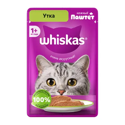 Корм для кошек паштет с уткой Whiskas 75г