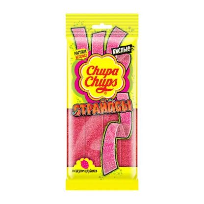 Мармелад Cтрайпсы со вкусом клубники Chupa Chups 120г