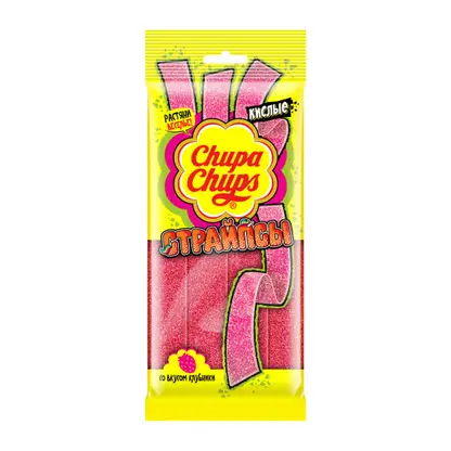 Мармелад Cтрайпсы со вкусом клубники Chupa Chups 120г