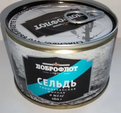 Сельдь тихоокеанская в желе Доброфлот 260г