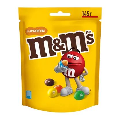 Драже M&M's с арахисом и молочным шоколадом 145г
