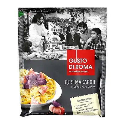 Смесь сухая Gusto Di Roma для приготовления макарон с соусом Карбонара 30г