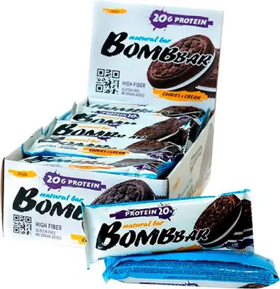 Батончик протеиновый неглазированный Печенье и Крем Bombbar 60г