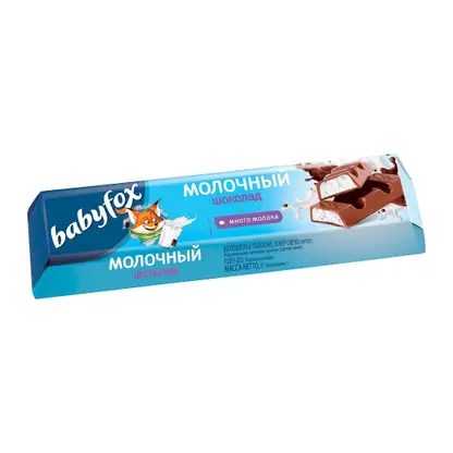 Молочный шоколад с молочной начинкой Babyfox 45г