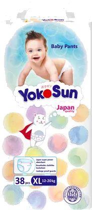 Подгузники-трусики Yokosun детские р.XL 12-20кг 38шт