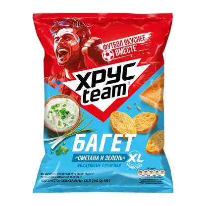 Сухарики Хрусteam Багет Сметана и зелень 100г