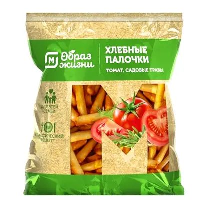 Хлебные палочки со вкусом томата и садовых трав М Образ жизни 120г
