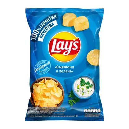 Чипсы Lays Сметана и зелень 140г