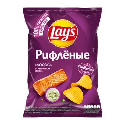 Чипсы Lays Рифлёные Лосось в сливочном соусе 140г