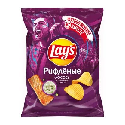 Чипсы Lays Рифлёные Лосось в сливочном соусе 140г