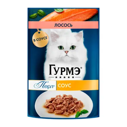 Влажный корм для кошек Перл соус лосось Гурмэ 75г