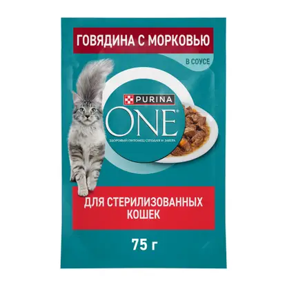 Влажный корм для стерилизованных кошек с говядиной и морковью Purina ONE 75г