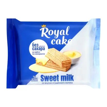 Вафли на сорбите со вкусом сгущённого молока Royal Cake 120г