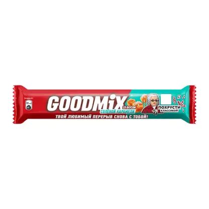 Батончик шоколадный с хрустящей вафлей и соленой карамелью Goodmix 44г