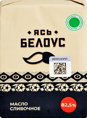 Масло сладко-сливочное Ясь Белоус 82.5% 180г