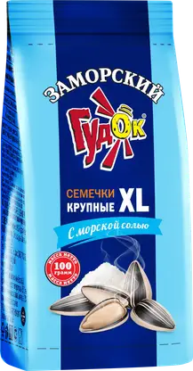Семечки Гудок Заморский подсолнечные обжаренные крупные XL с морской солью 100г